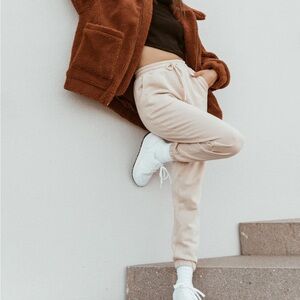 Princess Polly Nero Sweatpants (Size 4, Beige/Cream)